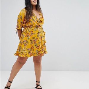 Floral faux wrap dress